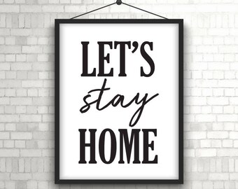 Let's Stay In Bed Sign Let's Stay Home Lets Stay | Etsy