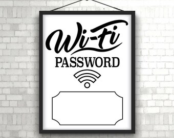 Wifi Password Sign, Wifi Password Printable, Cuttable, SVG, Vinyl, Sticker, Digital File, DXF, Scalable, Print, Cut File, Vector