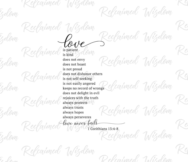 Love Is Patient Print SVG Bible Verse SVG Digital File | Etsy