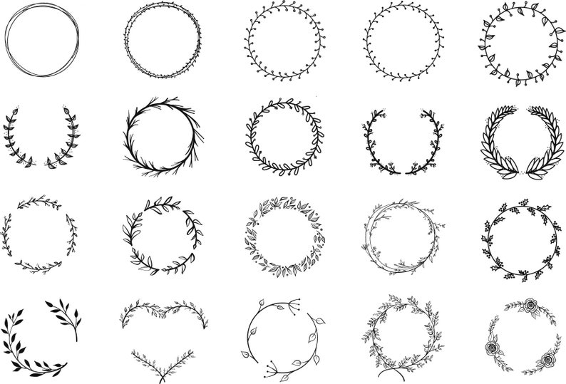 Download Wreath SVG Laurel Wreath SVG SVG Bundle Hand Drawn Wreath ...