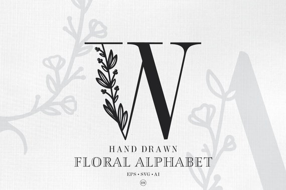 Download Font Svg Floral Logo Svg Bundle Floral Letters Floral Svg Etsy PSD Mockup Templates