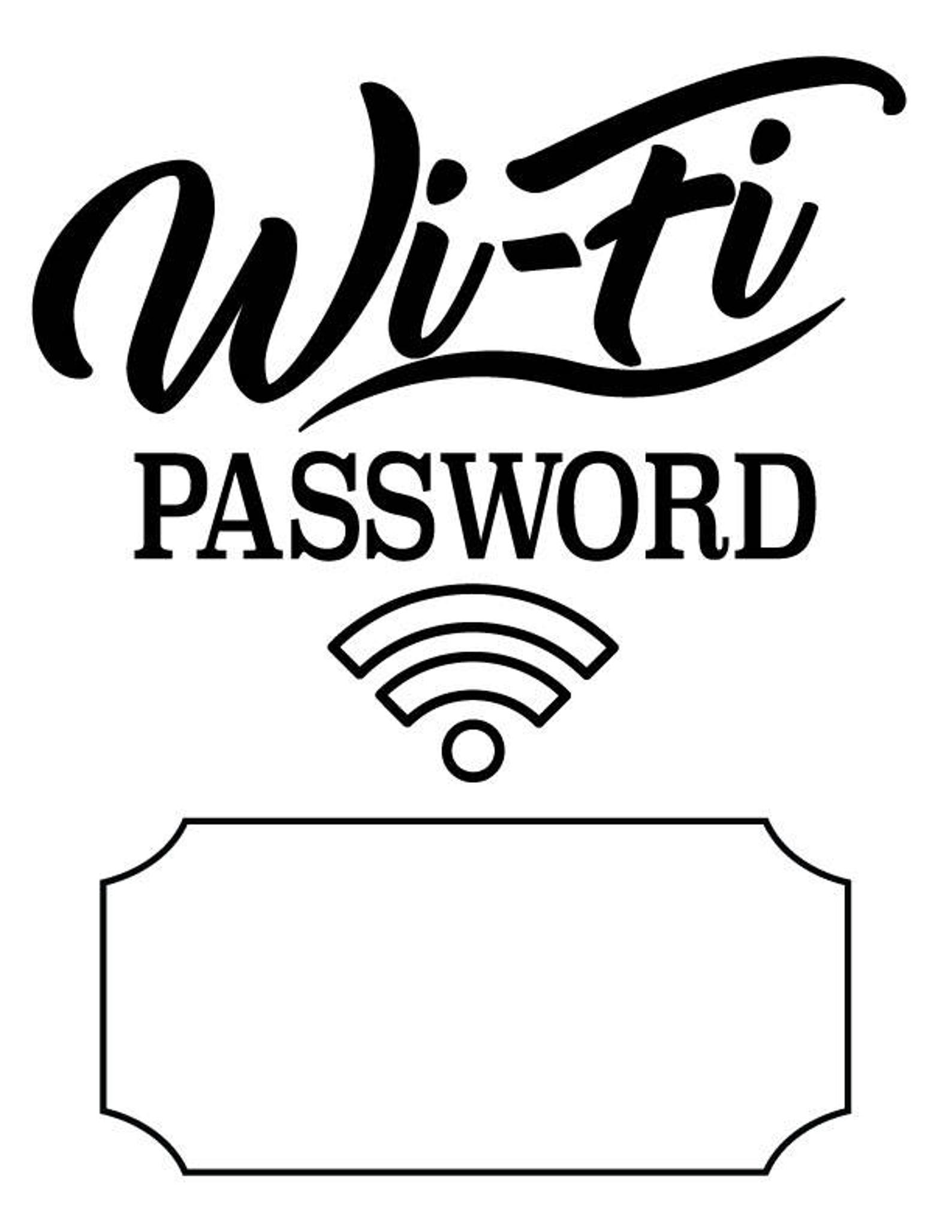 Wifi Password Sign Wifi Password Printable Cuttable SVG Etsy