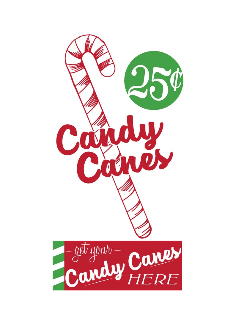 Download Vintage Christmas SVG Christmas Sign Candy Cane Sign Print ...