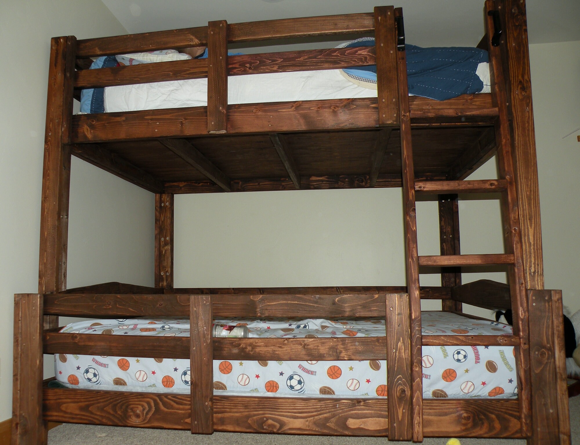 DIY Bunk Bed Plan to Build Your Own King Over Queen Over Full Etsy