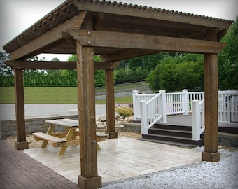 DIY 12x16 Pergola Arbor Plan; Shade Shelter: Beginner Friendly (Paper Pattern)