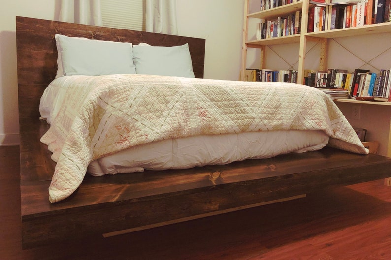DIY Floating Platform Bed Plan Build Your Own King Queen Full Etsy