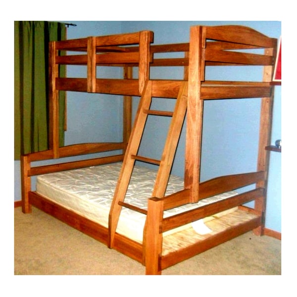Twin Over Queen Bunk Bed Etsy