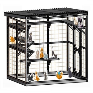 DIY Catio How-to Book; Pattern Plan to Easily Build Deluxe 6X8, 3 Sided Cat Shelter