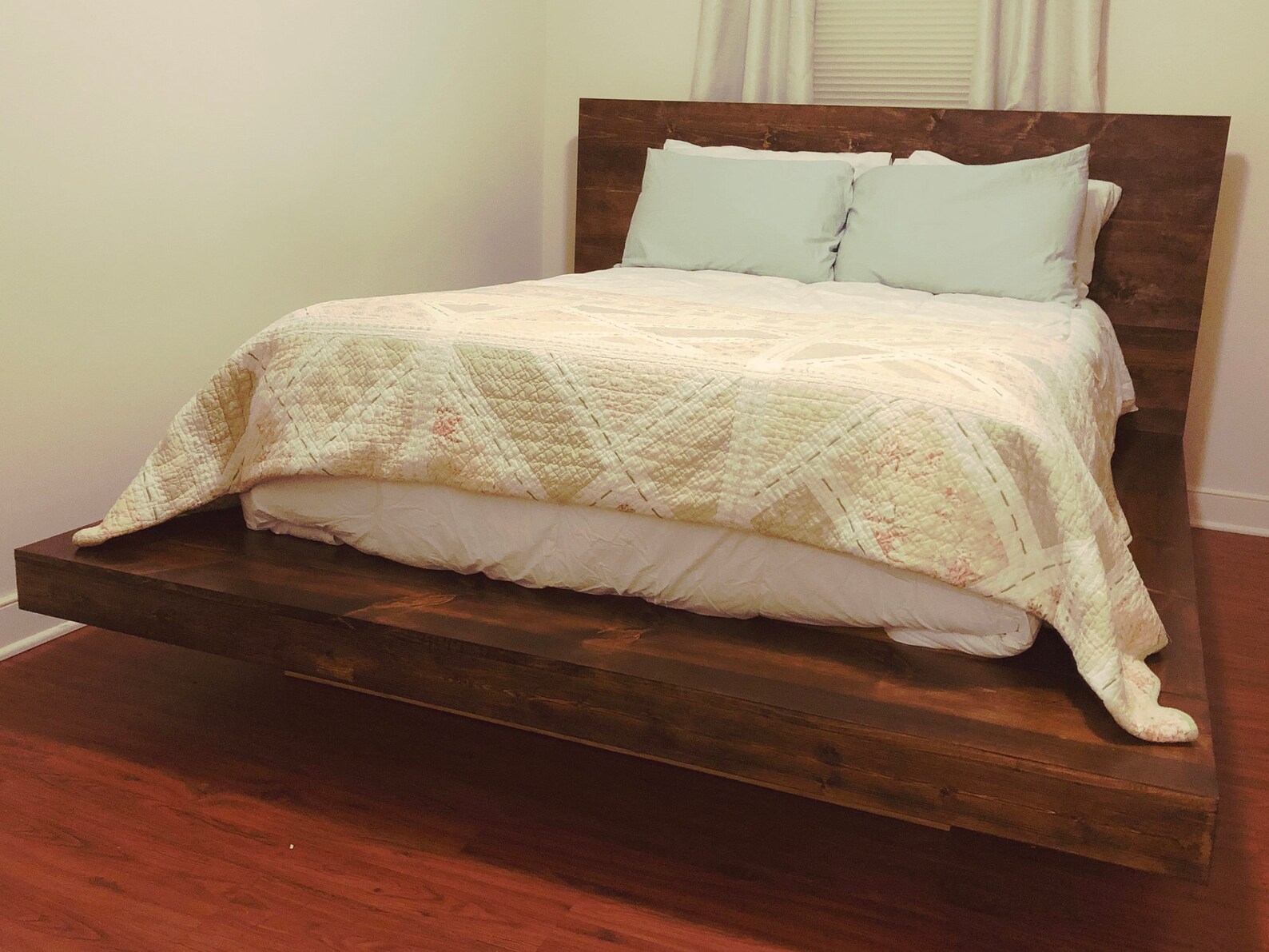 DIY Floating Platform Bed Plan Build Your Own King Queen Full Etsy
