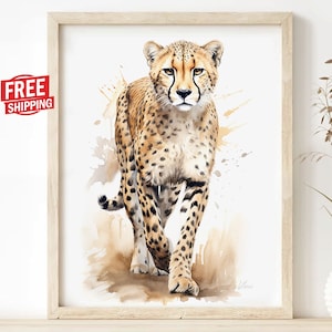 Cheetah Print On Canvas For Bedroom Wall Decor Living Room, Girl Boy Kids Playroom Nursery Home Decor Wall Art African Safari Jungle Poster