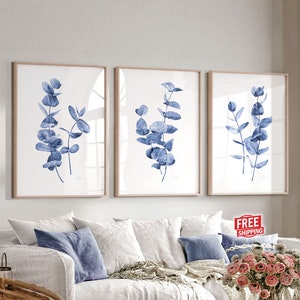 Navy Blue Wall Art Home Decor Bedroom Wall Decor Living Room Over The Bed PRINTS Above Bed Pictures Boho Room Artwork Minimalist Poster Set