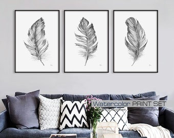 Feather prints | Etsy