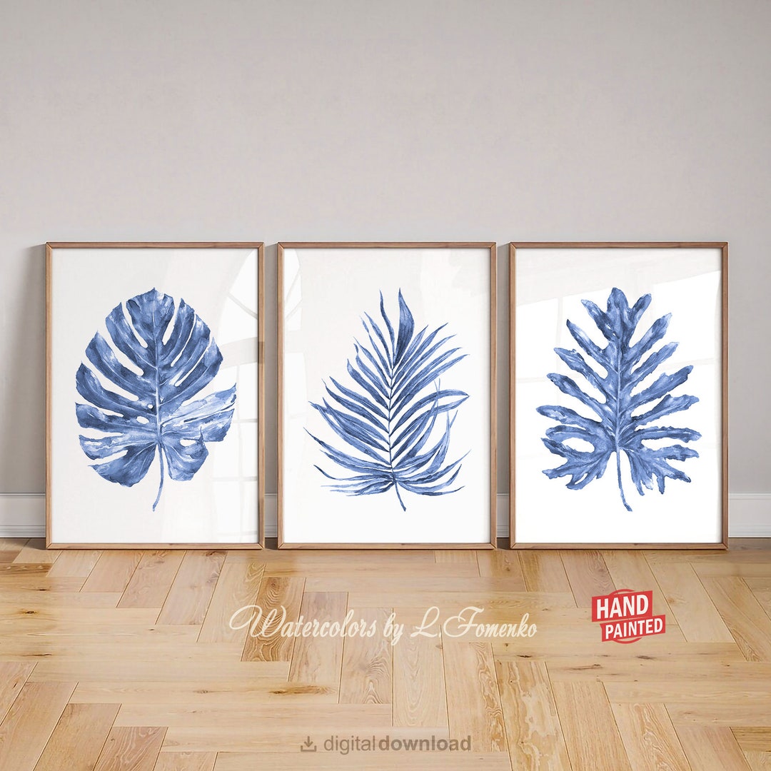 Bathroom Wall Art Palm Leaf Downloadable Prints Wall Decor Bedroom Wall ...