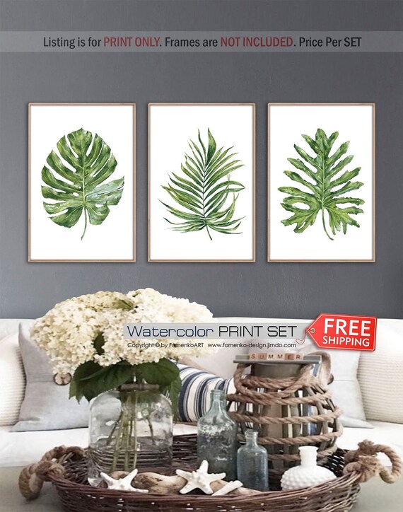 Watercolor Painting Botanical Print Hawaiian Decor Minimalist Art Prints Wall Art Wall Decor Bedroom Wall Decor Living Room Decor 3 Monstera