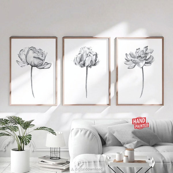 Black Floral Print - Etsy
