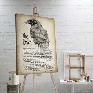 The Raven Poem Edgar Allan Poe, Printable Wall Art Nevermore Print ...