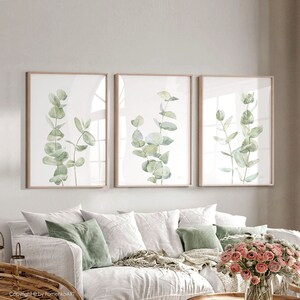Eucalyptus Prints Bathroom Wall Decor Farmhouse Botanical Poster Set of ...