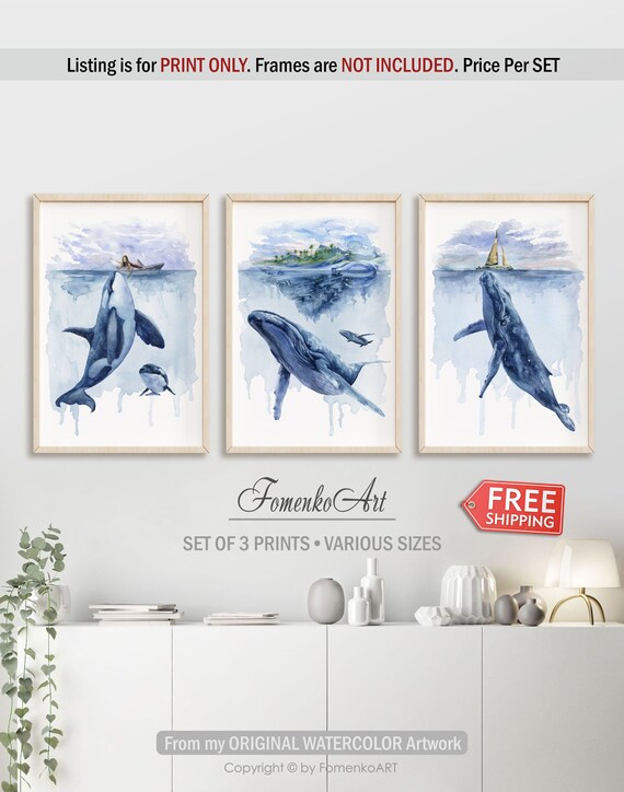whale wall art nursery