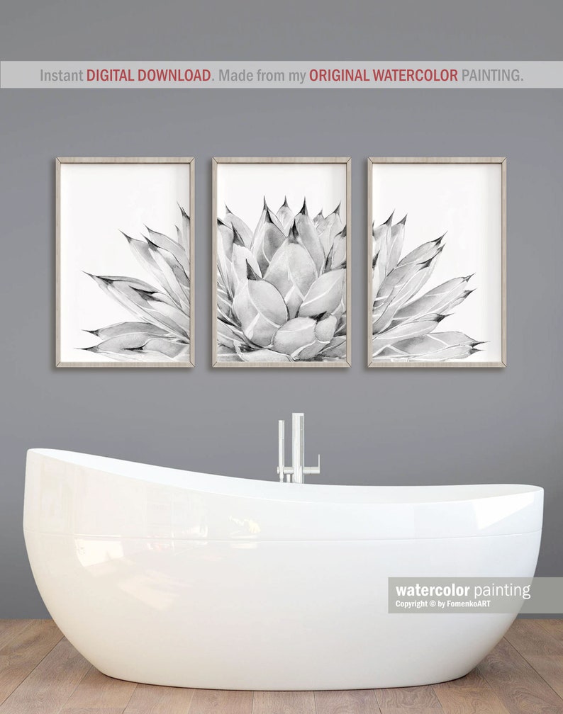 Black White Prints Bathroom Wall Decor Black and White Wall - Etsy