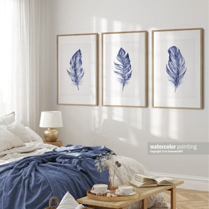 Navy Blue Wall Art Set of 3 Downloadable Prints Printable - Etsy