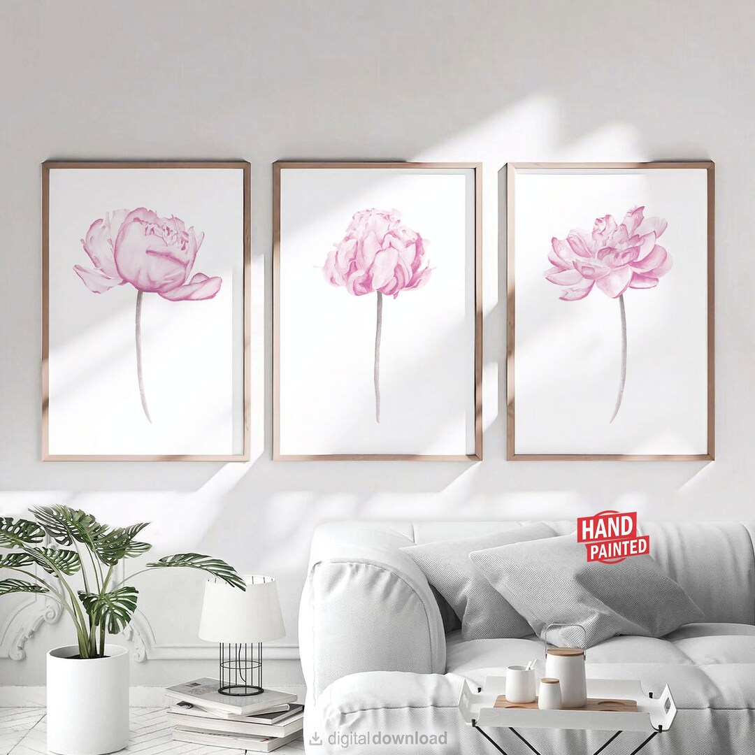 Blush Pink Wall Art Printable Set of 3 Prints Downloadable Art Baby ...