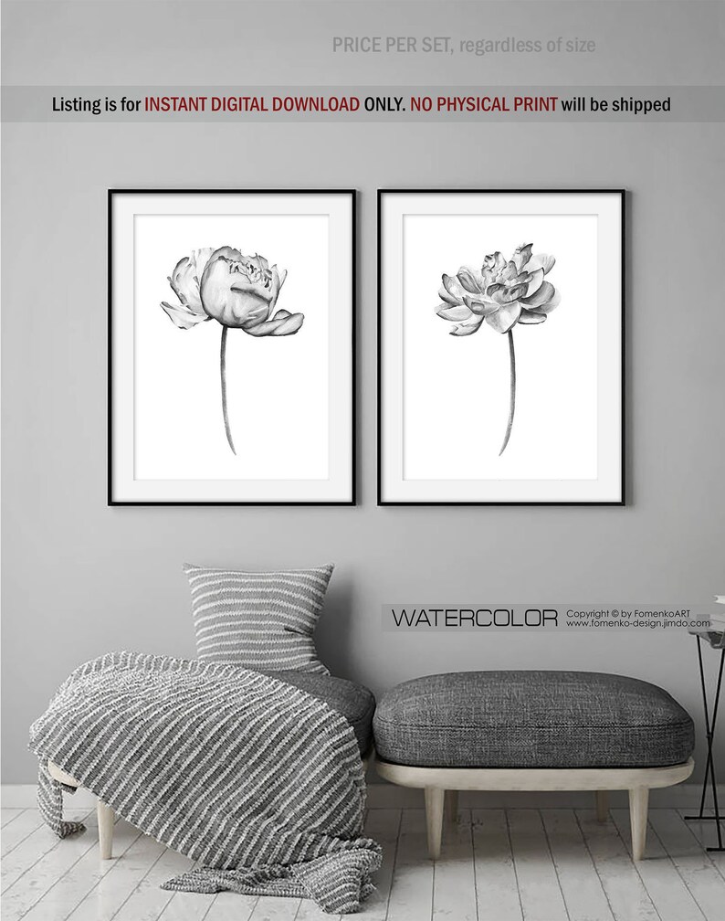 Modern Rustic home decor Black and white Wall art prints wall Etsy