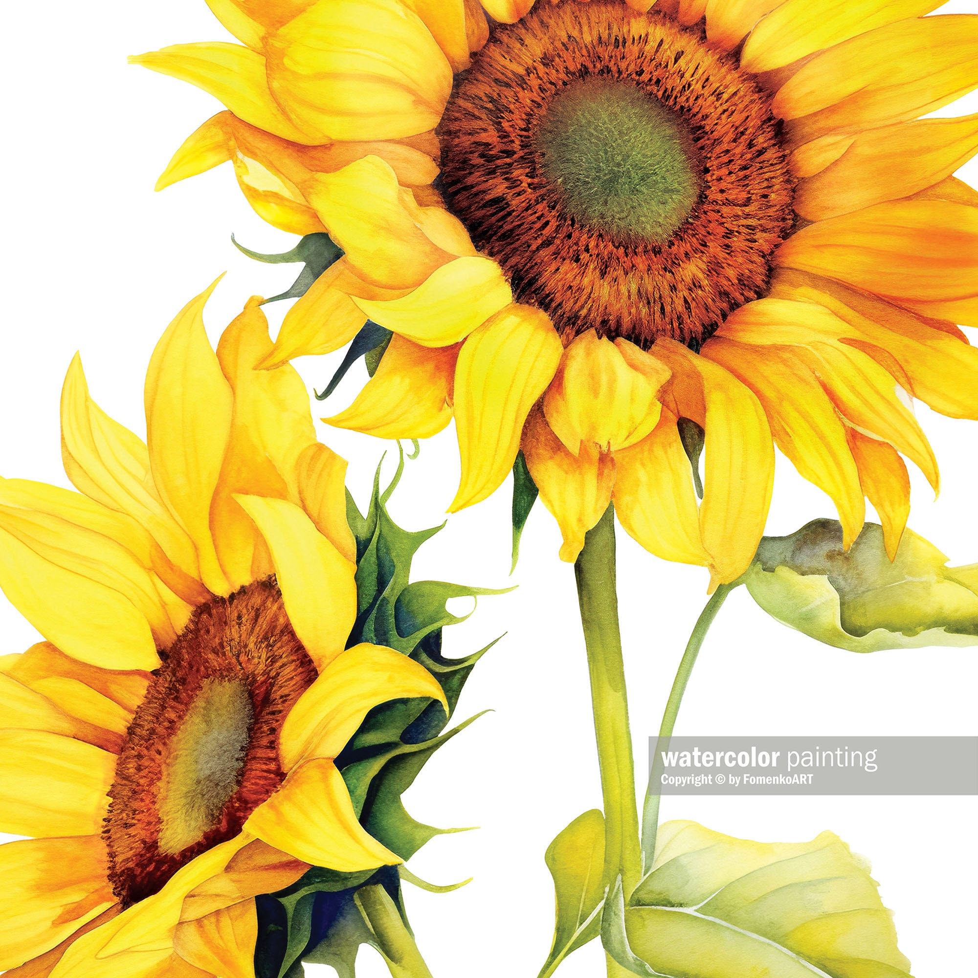 Printable Sunflower Wall Art Floral Wall Decor Living Room DOWNLOADABLE ...