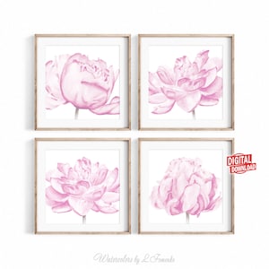 Square print Blush pink wall art printable Digital download Bedroom wall decor bathroom 8x8 art, 10x10 print, 24x24, 12x12 print set of 4