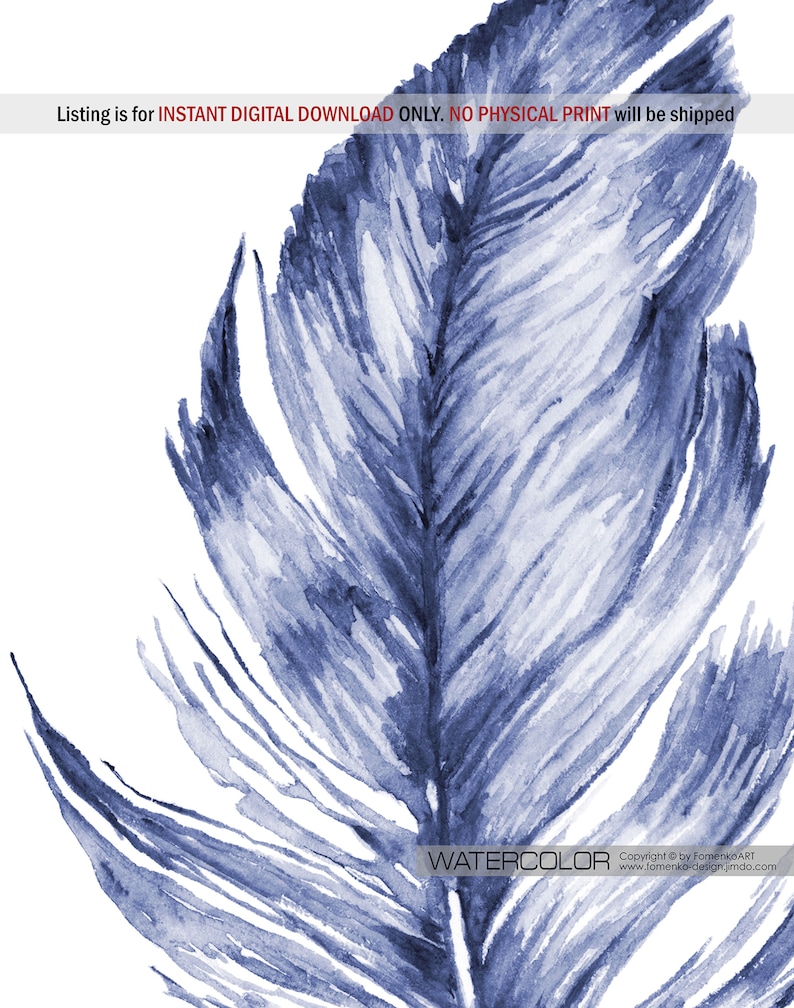 Feather decor Printable wall art Bedroom wall decor Living Etsy