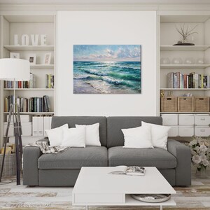 Ocean Wall Art Print: Seascape Oil Painting, Coastal Nautical Large Canvas Decor image 12