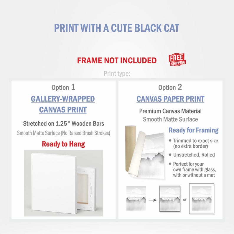 Regalos de gato negro, impresión de Claude Monet, arte de pared divertido y lindo, póster de nenúfares, gatito, pintura al óleo, lienzo, dibujo de mascota, amante, decoración de pared para dormitorio imagen 5