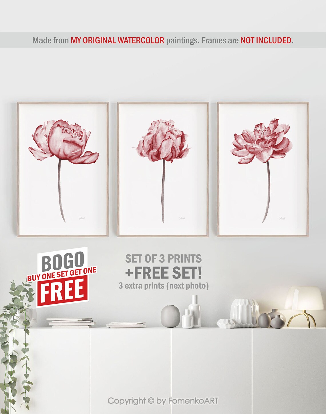 Red wall art Bedroom Bathroom wall decor Living room decor | Etsy