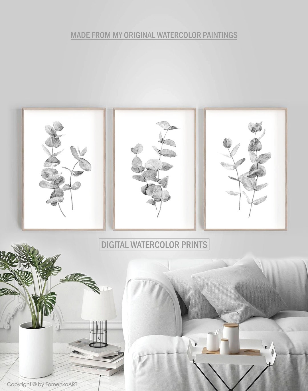 Black and White Prints Set of 3 Downloadable Prints Bedroom - Etsy