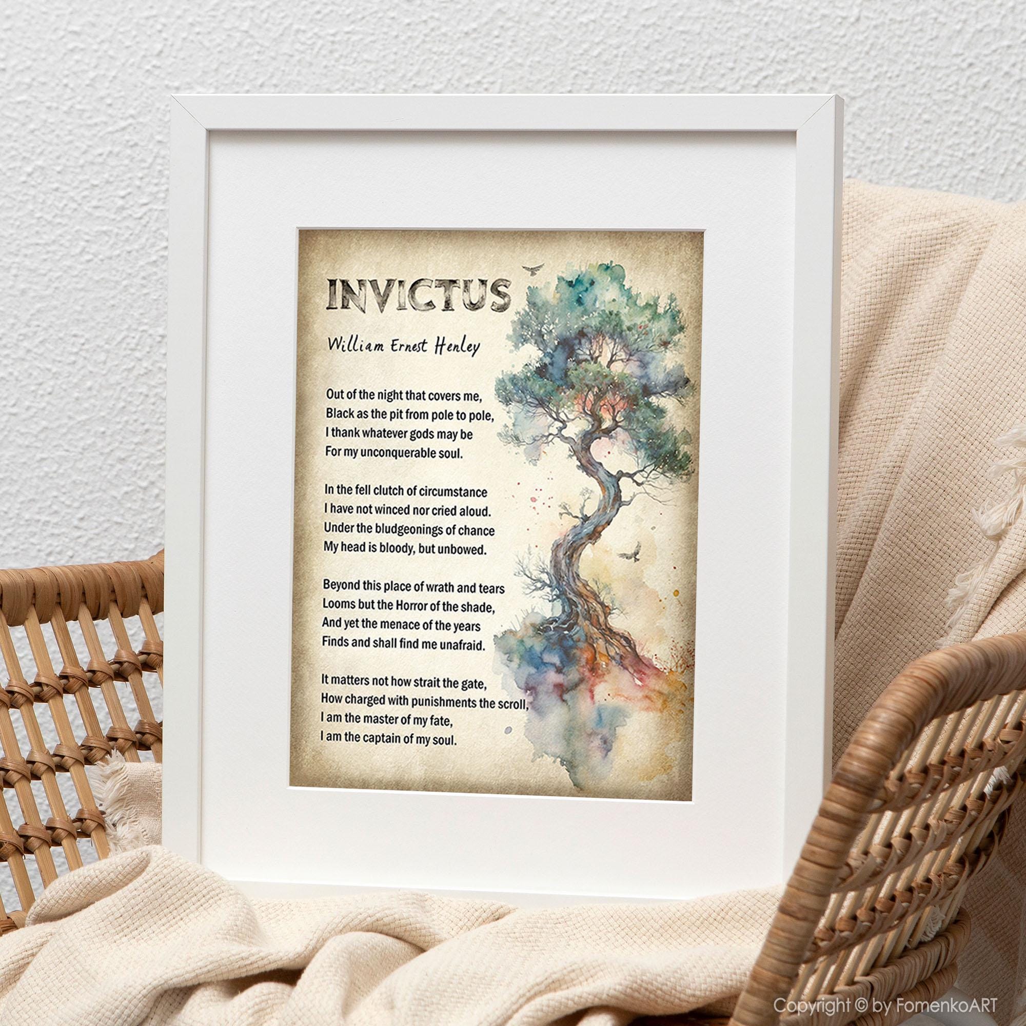 Invictus Copyable Invictus Poem Print Poetry Printable Wall Art, William Ernest Henley ...
