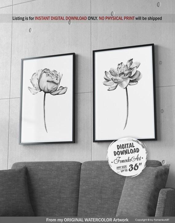 Modern Rustic home decor Black and white Wall art prints wall Etsy