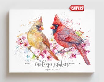 Personalized Wedding Gift for Couple, Custom Anniversary Wall Art Print, Unique Engagement Canvas Decor