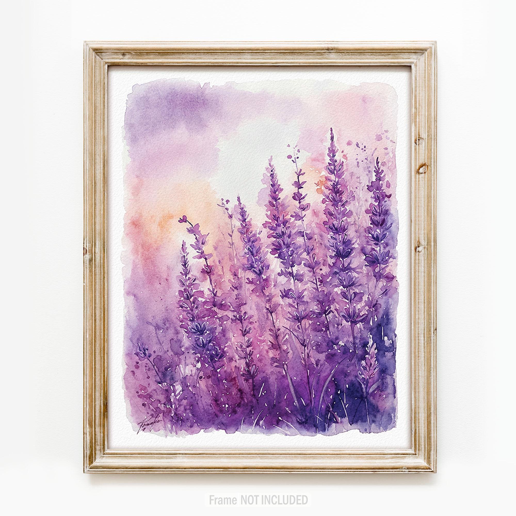 Lavender Haze Wall Art PRINT - Purple Decor, Watercolor Painting