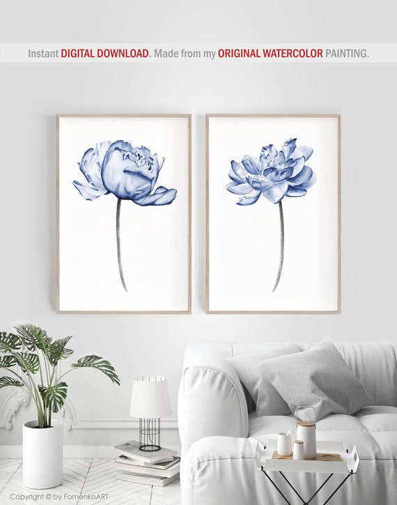 Wall Decor Bedroom Bathroom Printable Wall Art Set of 2 Art - Etsy