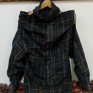 Rare Vivienne Westwood MAN Asymmetric Plaid Wool Jacket – Size 44 – Mid-Late 1990s – Made in Japan