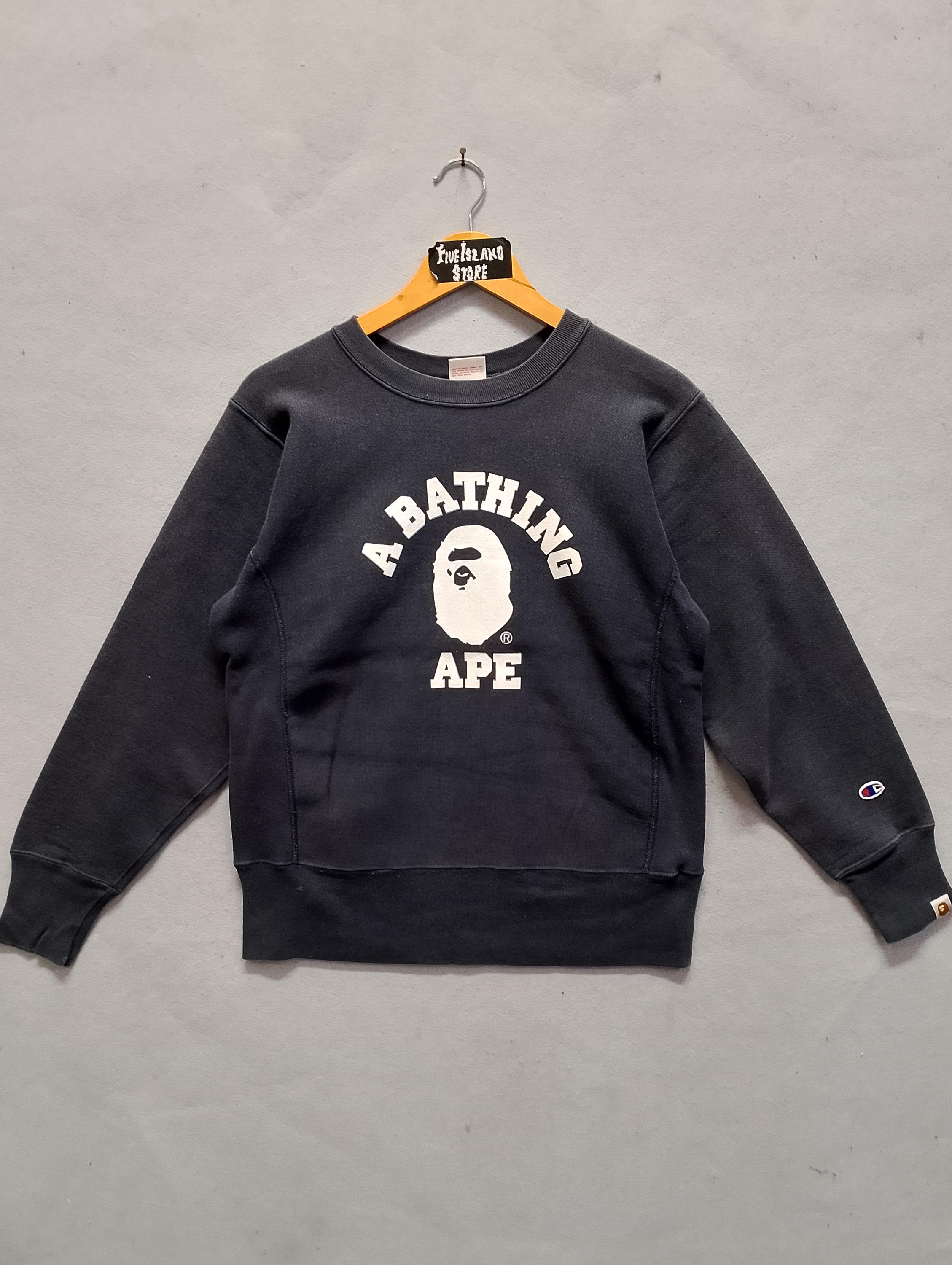 Vintage A Bathing Ape X Champion Reverse Weave Crewneck Sweatshirt