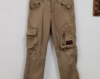 Pantalones cargo Edwin caqui vintage Y2K, estilo militar utilitario, ropa de trabajo japonesa, ropa de calle
