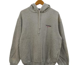 Vintage Polo Sport Ralph Lauren Hoodie – Sun Faded Gray Pullover – Size L – Y2K Streetwear