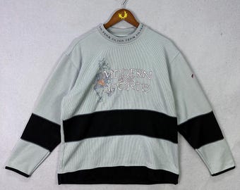 Vintage Silver Fern New Zealand Modern Sports Sweatshirt Color Block 2000s Era Size M
