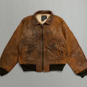 Vintage Avirex G-2 Leather Flight Jacket Patina WWII US Navy