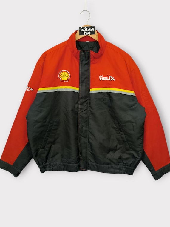 Vintage Ferrari Racing Jacket: Shell Helix F1 Motorsport - Y2K Style