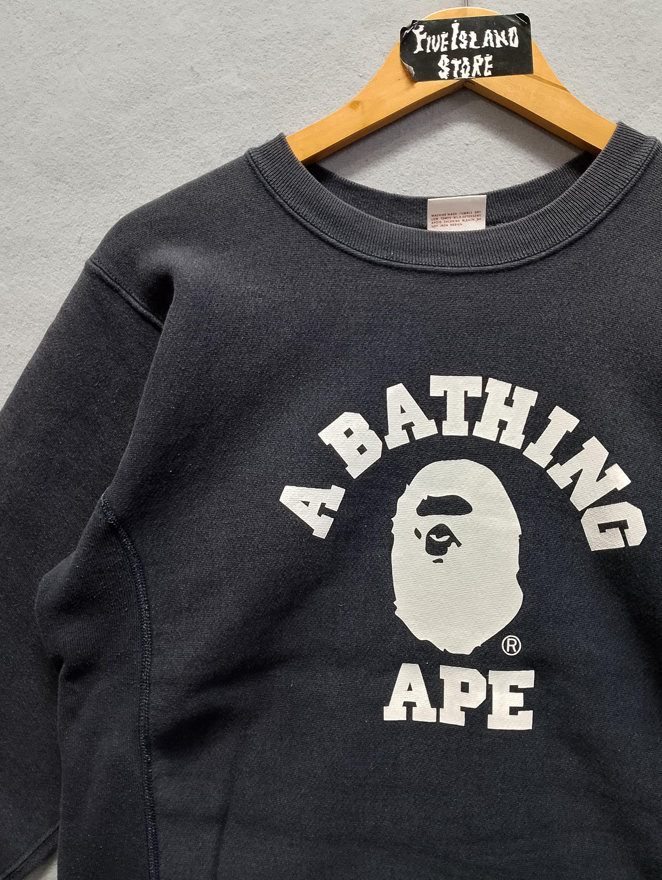 Vintage A Bathing Ape X Champion Reverse Weave Crewneck Sweatshirt 