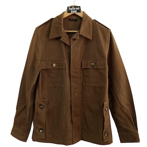 Vintage A.P.C. Paris Brown Military Chore Jacket – Cotton Blend Utility Workwear
