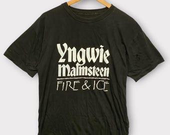 92年 YNGWIE MALMSTEEN FIRE&ICE Tシャツ Vintage 1992 YNGWIE MALMSTEEN Fire & Ice Tour Concert Iron on