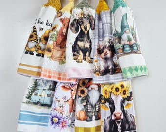 Kitchen Hand Towel | Hanging | Polyester MIcrofibre | SINGLE LAYER - 9 Styles - 19-27