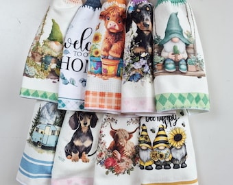 Kitchen Hand Towel | Hanging | Polyester MIcrofibre | SINGLE LAYER - 9 Styles - 19-27